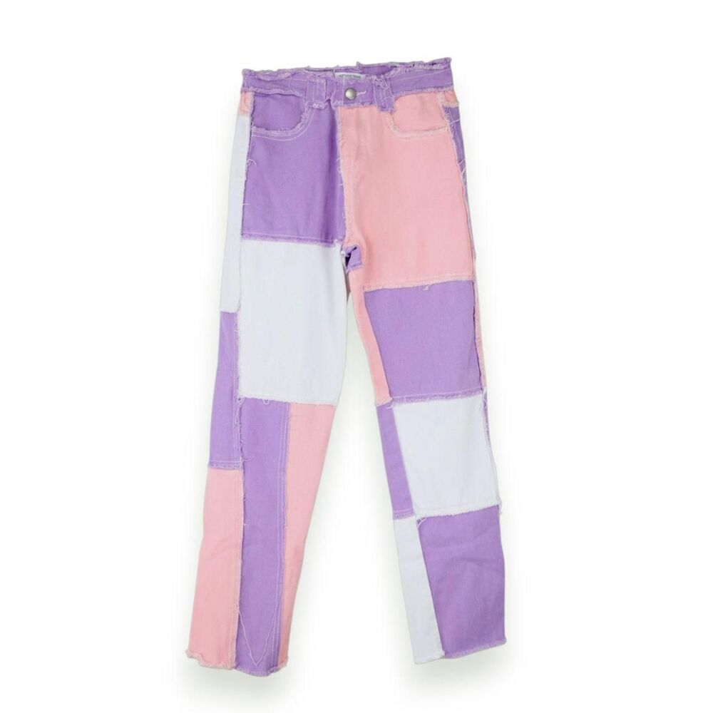 Conscious Coterie Pastel Patchwork Jeans Y2K Cottage Festival Size S